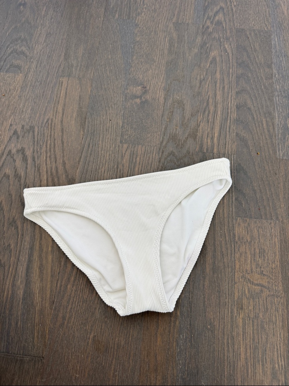 Aerie Ribbed High-Cut Cheeky Bikini Bottom – White – XS